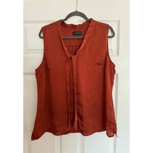 Elementz bronze sleeveless  button down blouse.